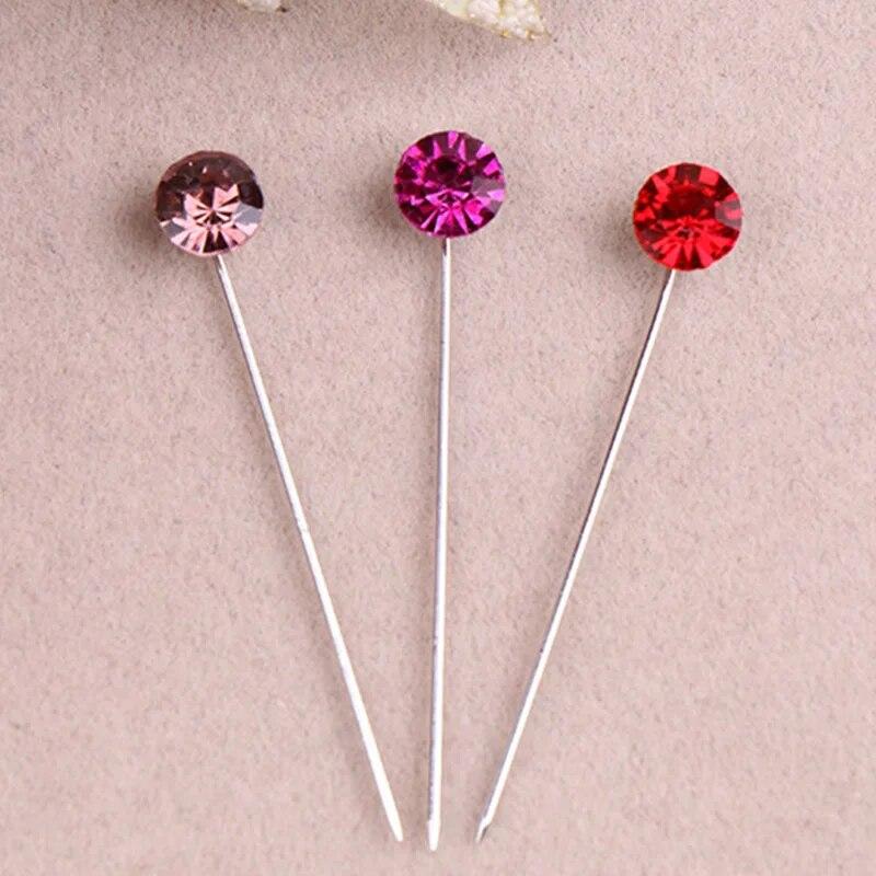 30PcsSet Colorful Crystal Snag Hijab Safe Pins Women Muslim Rhinestones Brooches