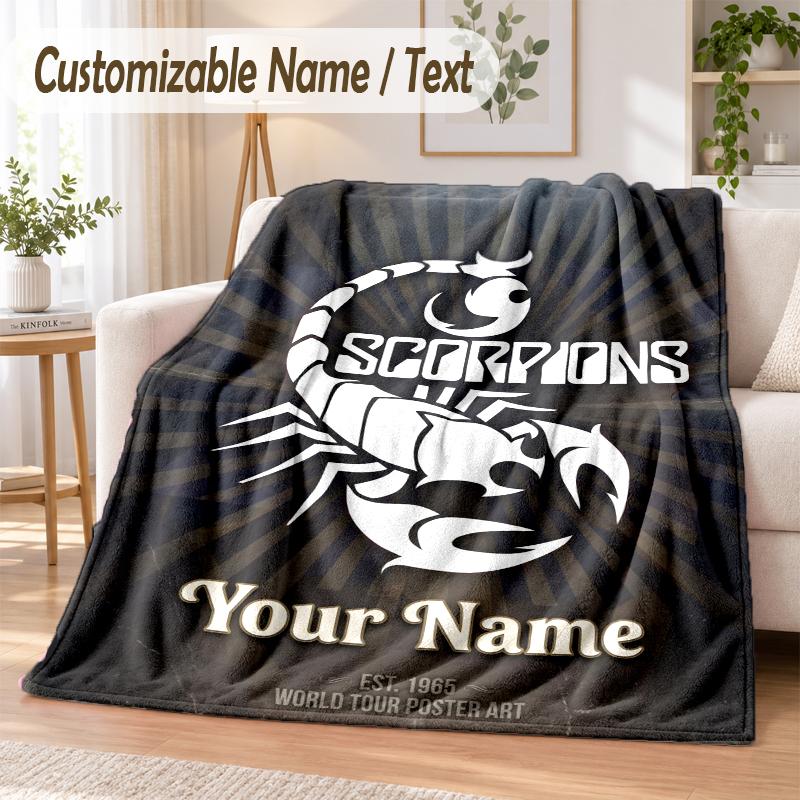 Personalisierte Flanelldecke mit Skorpion-Print, warme, gemütliche Decke für Sofa, Bett, Zuhause