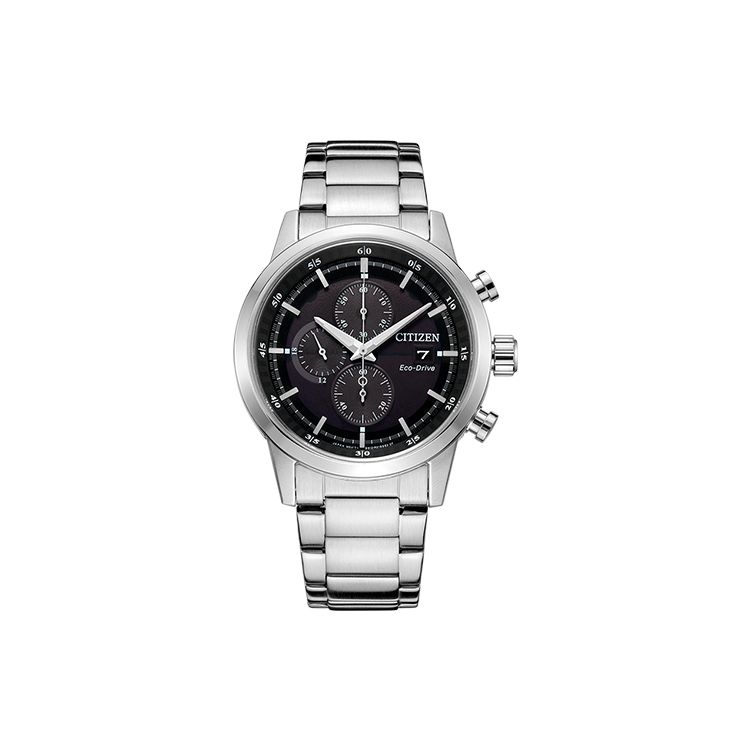 Citizen Men's Black Eco-Drive Chronograph Waterproof Solar Quartz Movet Stainless Steel Watch Watches Ca0610-52E