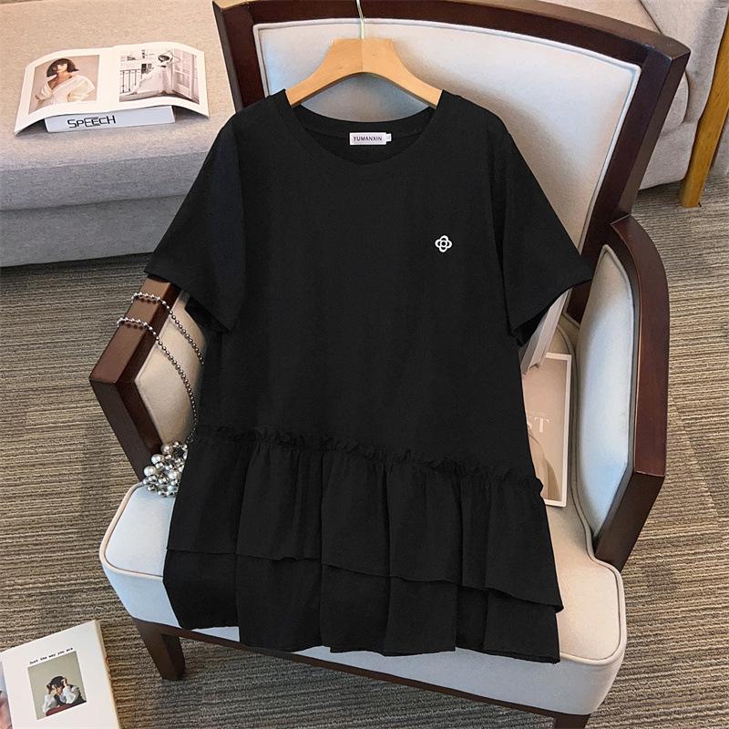 New Plus Size Loose Slimming Long Sleeve Women's T-shirt (Available in 200/300/350 jin) 9117