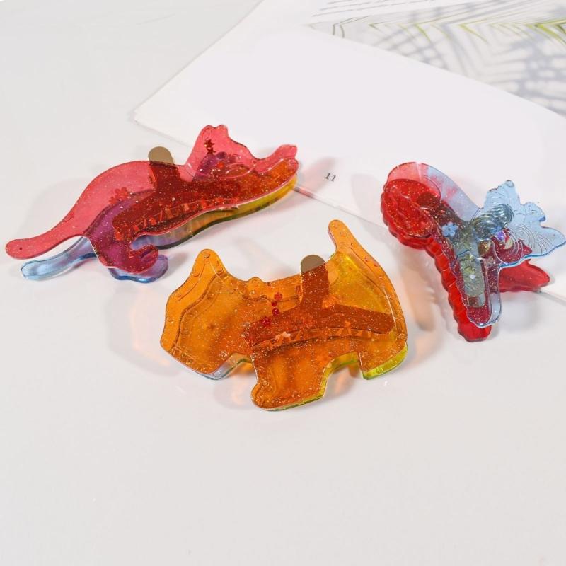 Silicone Crafting Mold For Resin Butterfly Wing Cats Dog Hair Clips Reusable Customizable Hairpin Jewelry Tool