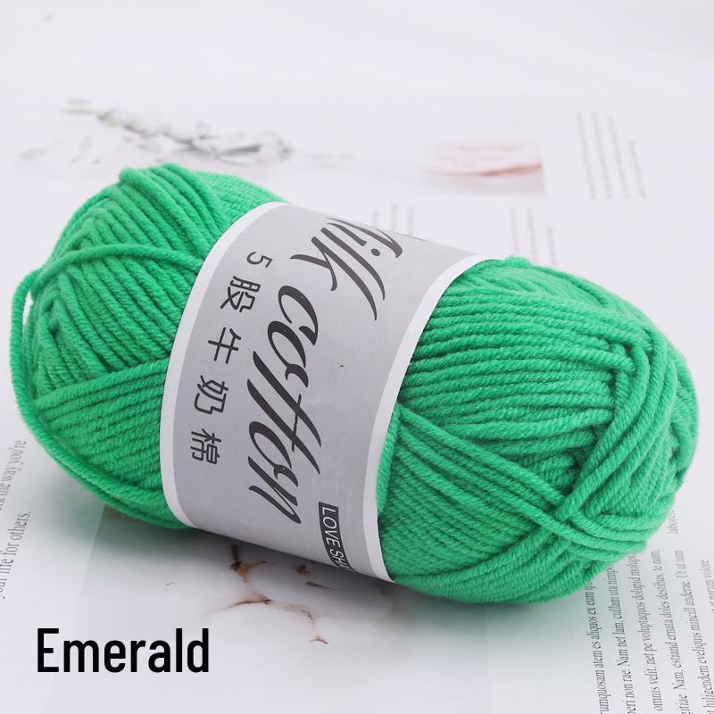 Combed Milk Cotton Yarn for Infant Baby Crochet Slippers - Medium Thick, DIY Knitting Material Package