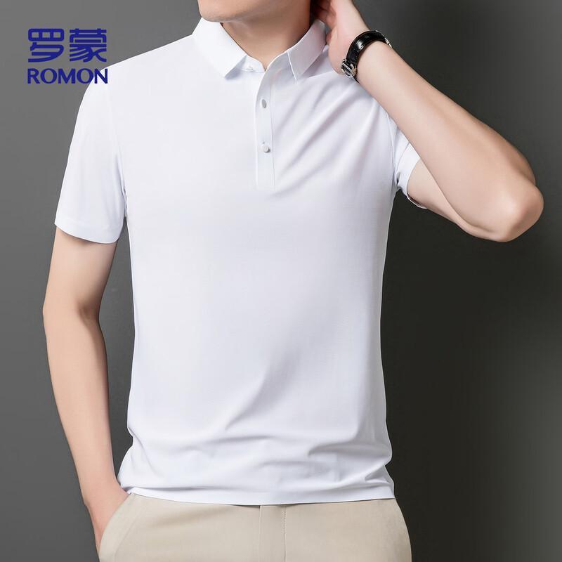 ROMON Men's Polo Neck Ice Silk Quick Dry Short Sleeve T-Shirt