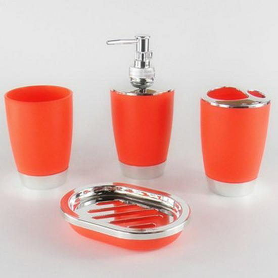 B&B Wedding Bathroom Set: Toilet Brush, Liquid Bottle, Trash Can - 4-Piece Hotel Kit