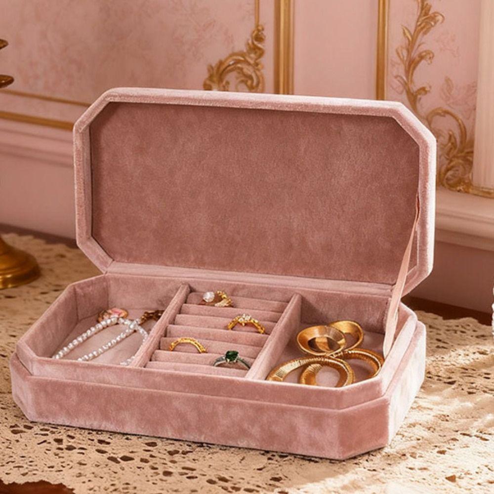 Bracelet Earrings Jewelry Packing Bag Large Capacity Square Jewelry Box Velvet Jewelry Holder  Gift