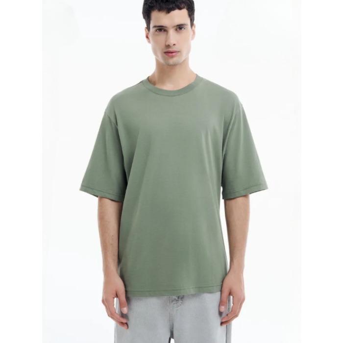 Summer Round Neck Fashionable Casual Pure Cotton Solid Color T-shirts Short Sleeved Men's T-shirts