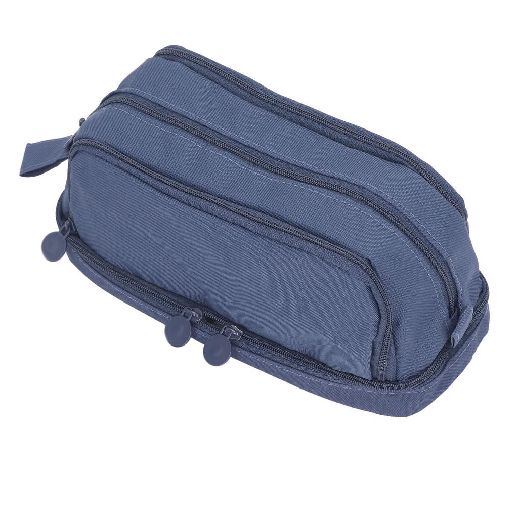 Pennfodral med stor kapacitet Dubbelöppning Pennväska Slitstarkt Canvas Pennfodral Bärbart Multifunktionellt Pennfodral för