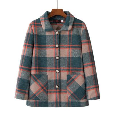 Women's Autumn Small Suit New Clothing Season Plaid Short Jacket Lapel Top