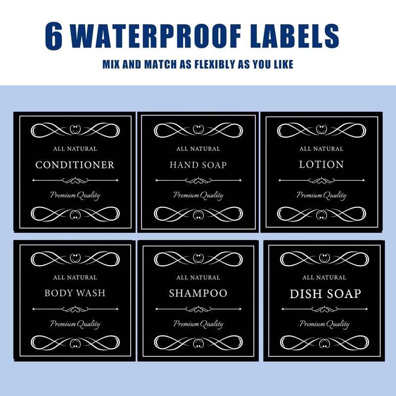 500ml Shampoo and Conditioner Shower Soap Bottle with Label Apothecary Lotion Wall Mount Pump Soap Dispenser