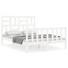VidaXL Bed Frame with Headboard White Small Double Solid Wood 3193047