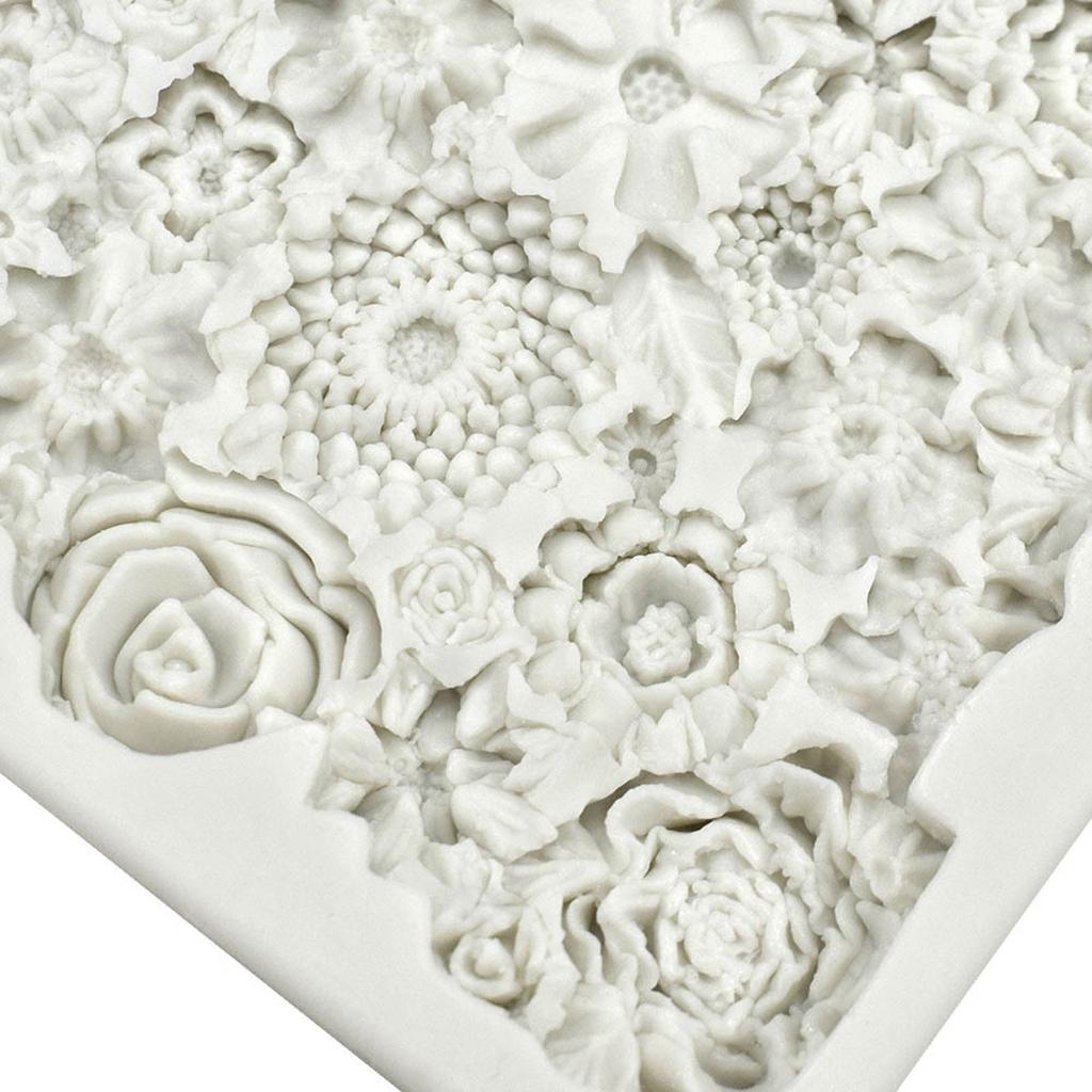 Flowers Mousse Silicone Mold Fondant Cake Border Mould Chocolate Mould Cake Decor Tools Kitchen Baking Accessories