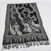 Black Grey Paisley 100% Wool Scarves Pashmina Thicken Women Winter Embroidery Scarf Shawl Fashion Accessories Warm Neck Scarf