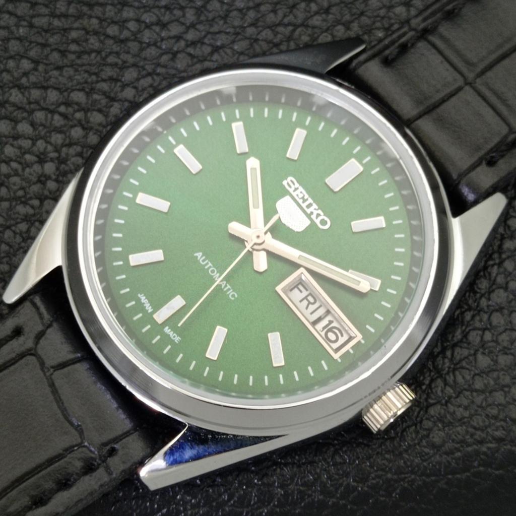 AUTOMATIC VINTAGE SEIKO 5 REFURBISHED JAPAN MENS GREEN DIAL WATCH a440616-9 Sk-a440616-1