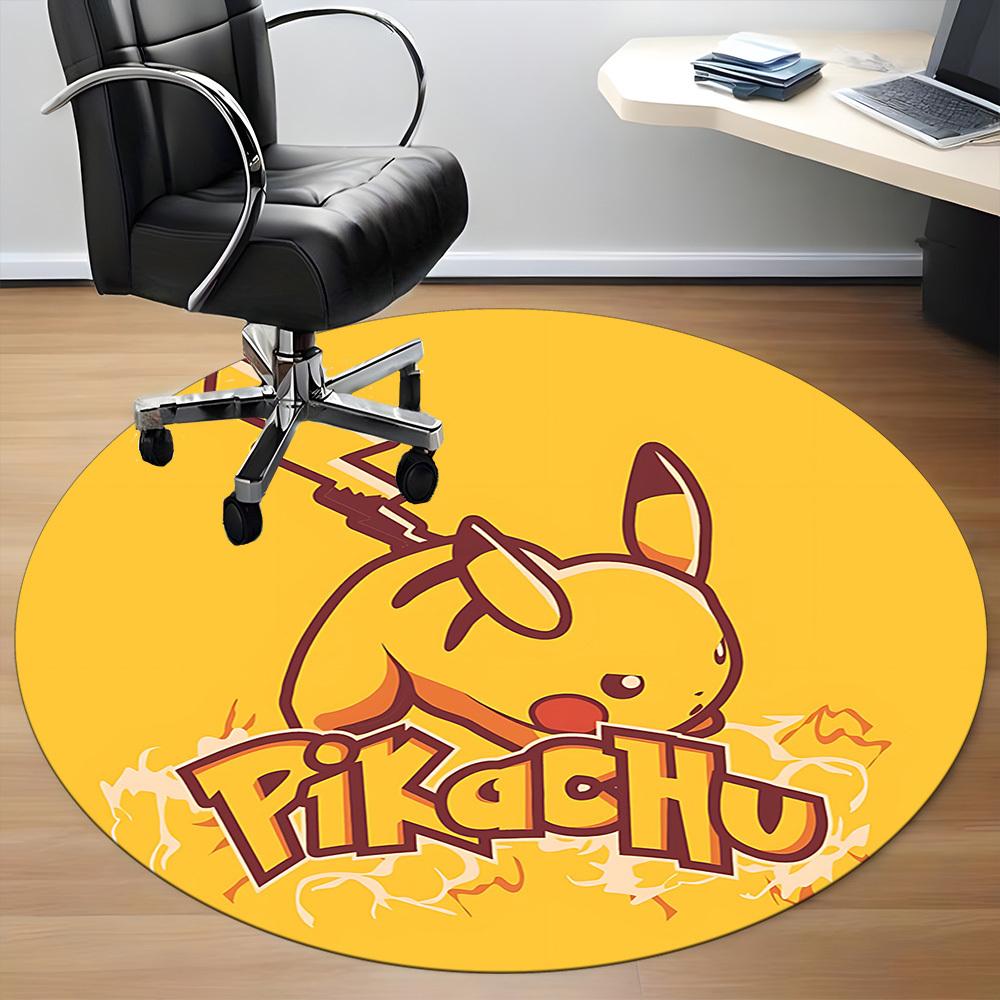 1pcPikachu Electric Office Round Area Rug, Indoor Mat Suitable For Office,Bedroom Living Room Home Decor, Room Deco a0928167
