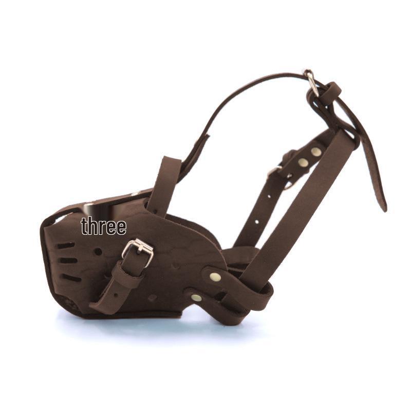 Cowhide Muzzle Cage for German Shepherds: Durable, Bite-Resistant Dog Training Gear.