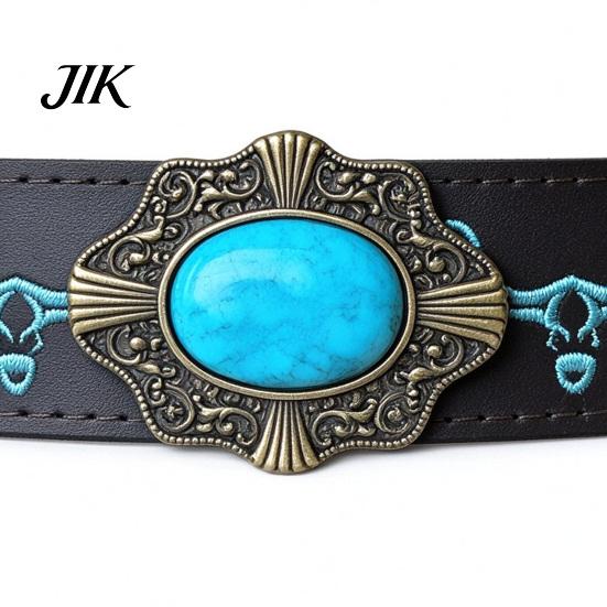 Boho Hat Accessories Ethnic Style Cowboy Band, Durable PU Leather Embroidered Embroidery Strap Strap, Adjustable Decorative Belt for Wide Brim