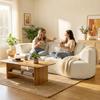 3-seater sofa - HOMCOM - wide seat, 3 cushions - fully compressed, no assembly - chenille fabric - 260cm - cream