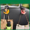 Cute Cartoon Car Seat Back Hooks Complete Collection Of Car Interior Decorations Plastic Material Grey Hat Couple 1 Pair Hooks