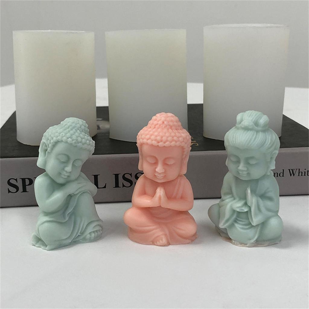 Buddha Candle Mold 3D Meditation Chanting Buddha Silicone Moulds Handmade Soap Aromatherapy Candl Mold DIY Baking Moulds