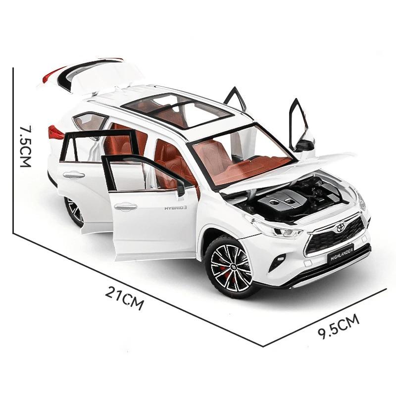 1/24 Toyota Highlander SUV Legierung Automodell Druckguss & Spielzeug Metall Geländewagen Automodell Simulation Sound und Licht Kinder Geschenk