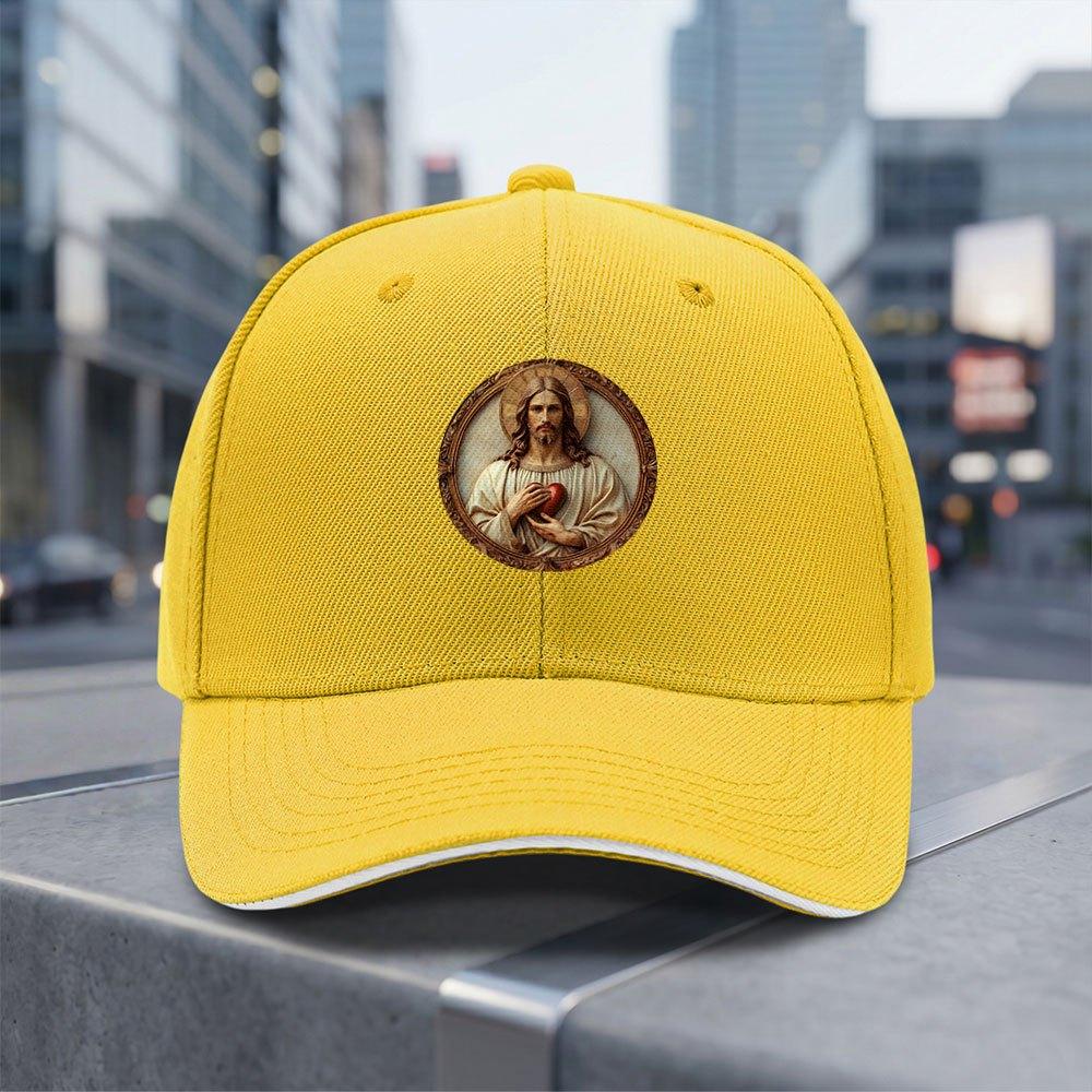 Sacred Heart Adjustable Baseball Cap Lightweight Breathable Unisex Hat For Daily Wear Valentines Day Gift