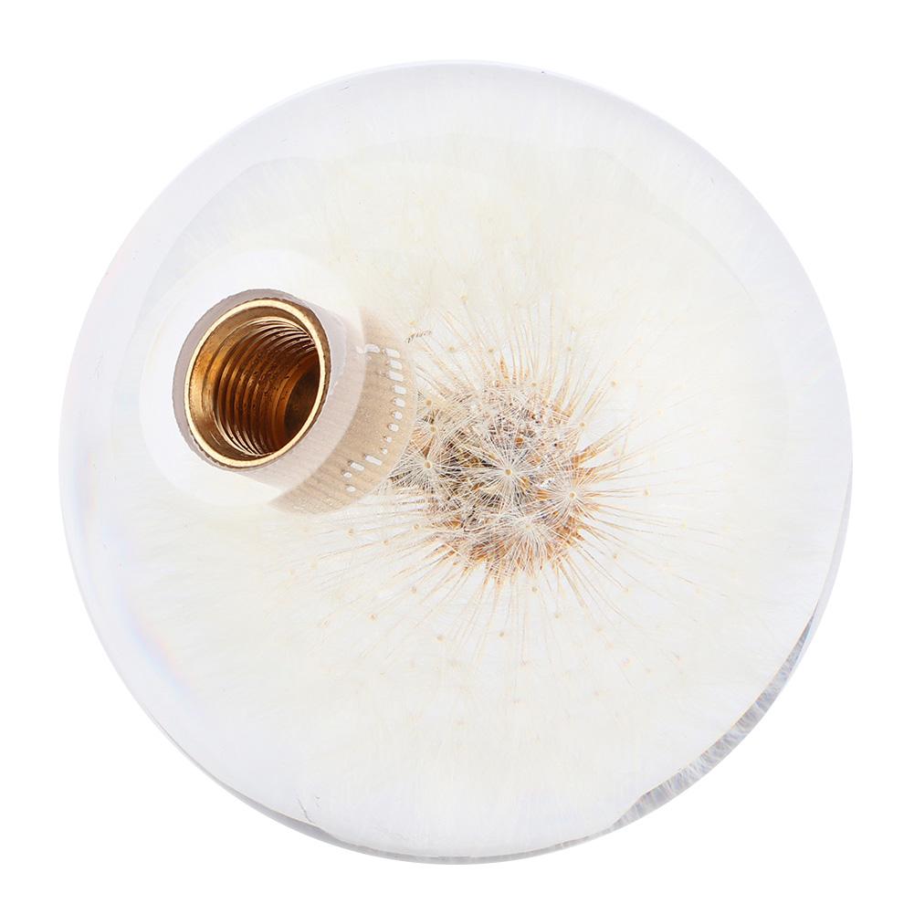 2.8in Shift Knob Crystal Real Dandelions Flowers Universal Accessory with 3 Thread Adapter