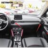 For Mazda CX-3 CX3 2014-   2024 Carbon Fiber Front Air Condition Vent Outlet Cover Molding Trim Interior Accessories