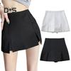 Damen-Minirock, hohe Taille, seitlich geteiltes Design, einfarbig, kurzer Rock, A-Linien-Design, Skort, Anti-Exposure-Arbeitsrock