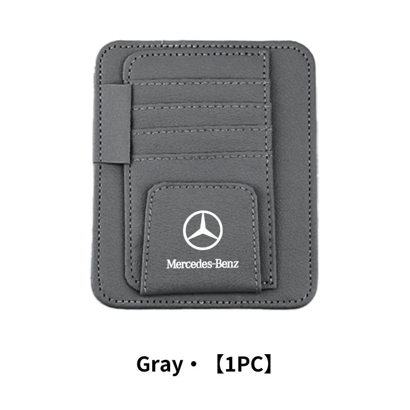 TEP3 Car Sun Visor Eyeglasses Organizer Multiple Pockets For Mercedes Benz AMG A C E Class W201 W210 W108 W204 W205 W203 W211 W124