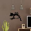 Art Deco Iron Wall Art with Cat and Floral Motif Indoor Outdoor Rust Proof Decor