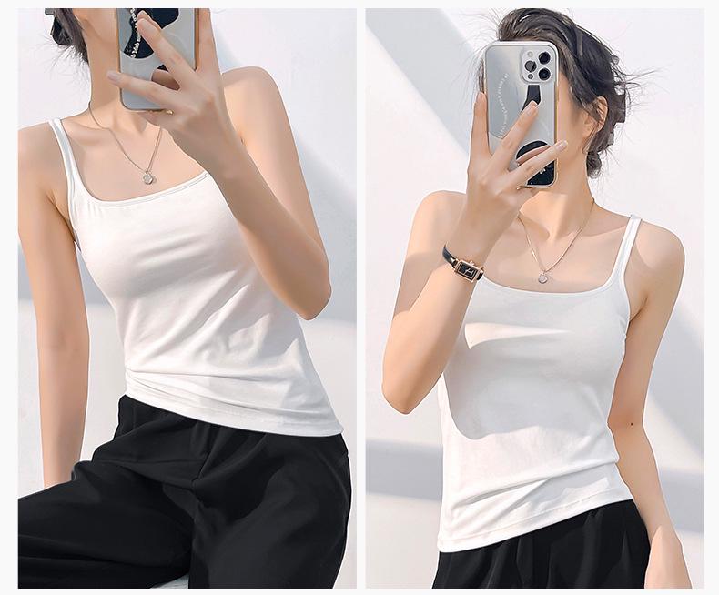 Women's Padded One-Piece Vest, No-Cup, Non-Removable, High-End Tube Top Suspenders for Inner or Outer Wear