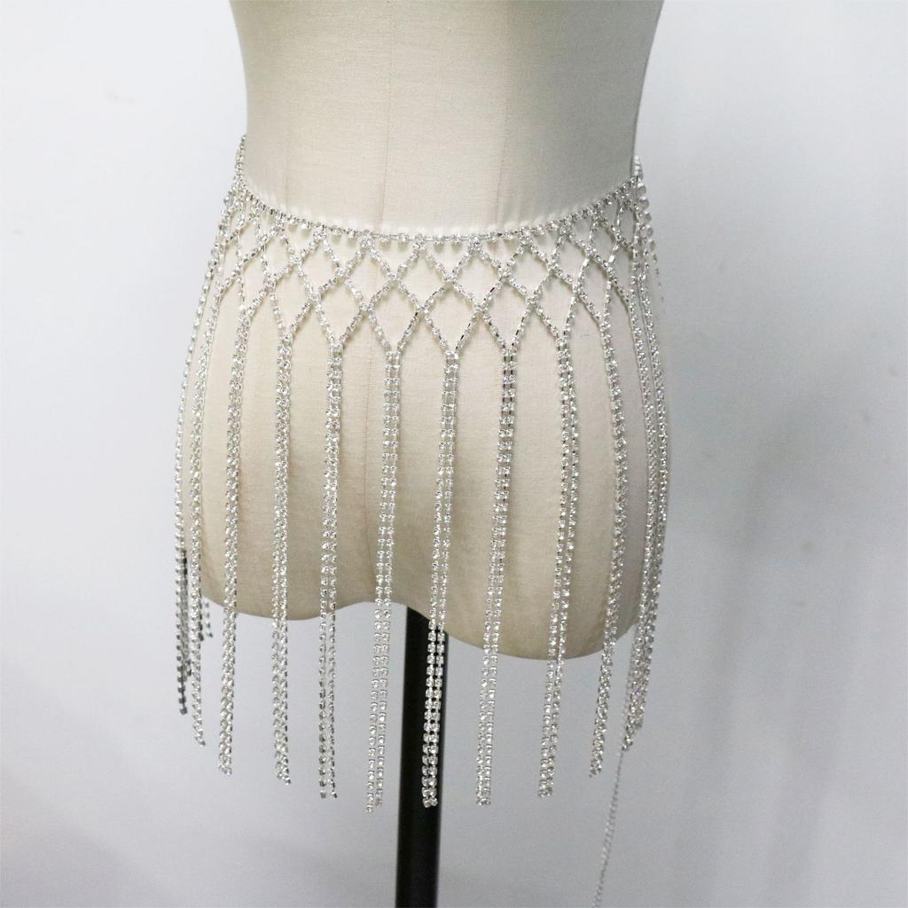 European And American Jewelry, Sexy Fashion Fringed Rhinestone Waist Chain, Sexy Nightclub Party Wear Jewelry