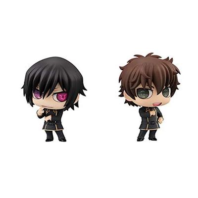 Chimi Mega Buddy Code Geass Lelouch de la Rebelión Lelouch Lamperouge Suzaku Kururugi Set 65mm PVC Pintado Figura Completa Serie! & Aprox.