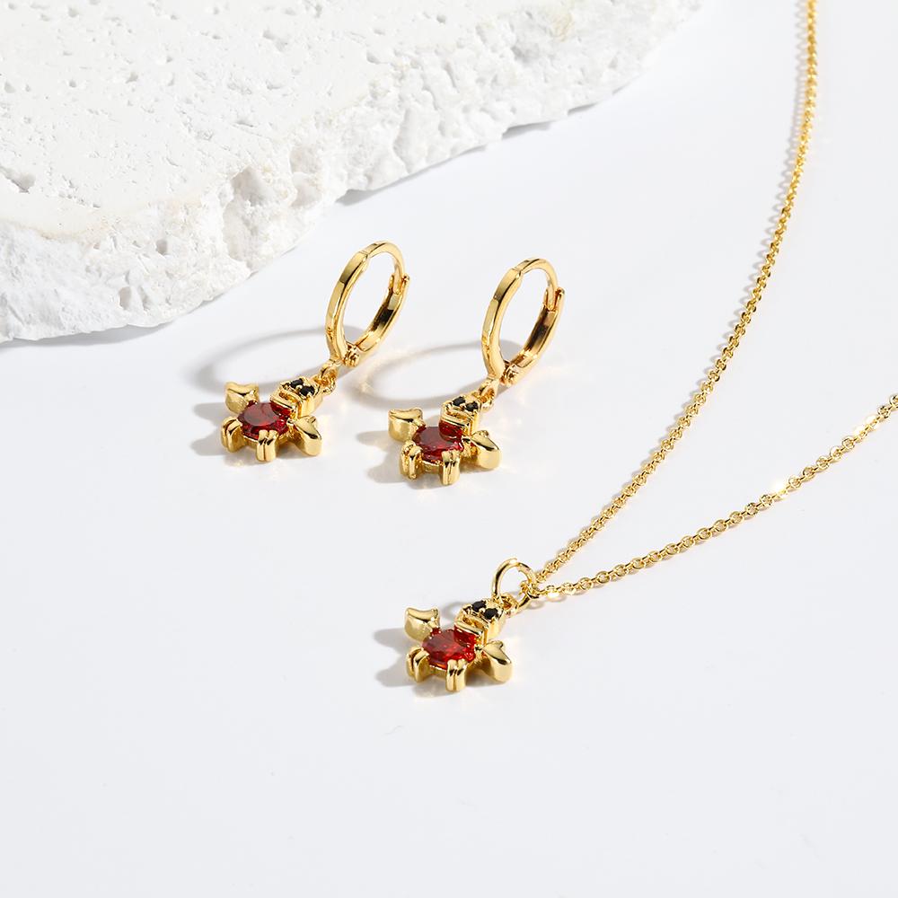 Mix Style Ins Fashion Multi Element Zircon Cute Cartoon Pendant Chain Necklace For Women Girls Charms Necklace Jewelry Set Gift