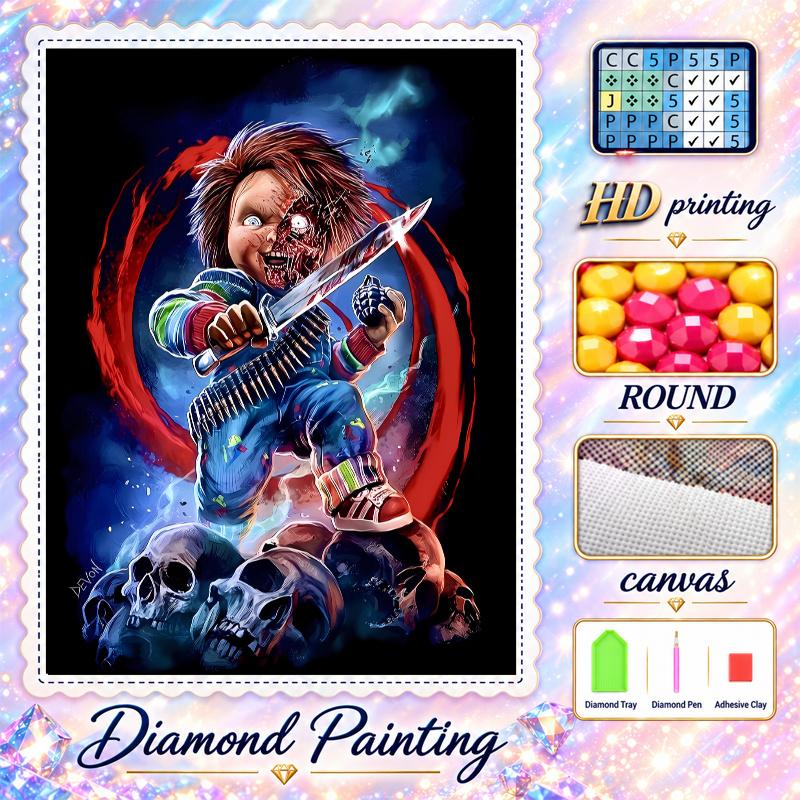 Chucky Diamond Painting Kit 5D Full Drill DIY Diamond Mosaic Wall Art Home Decor