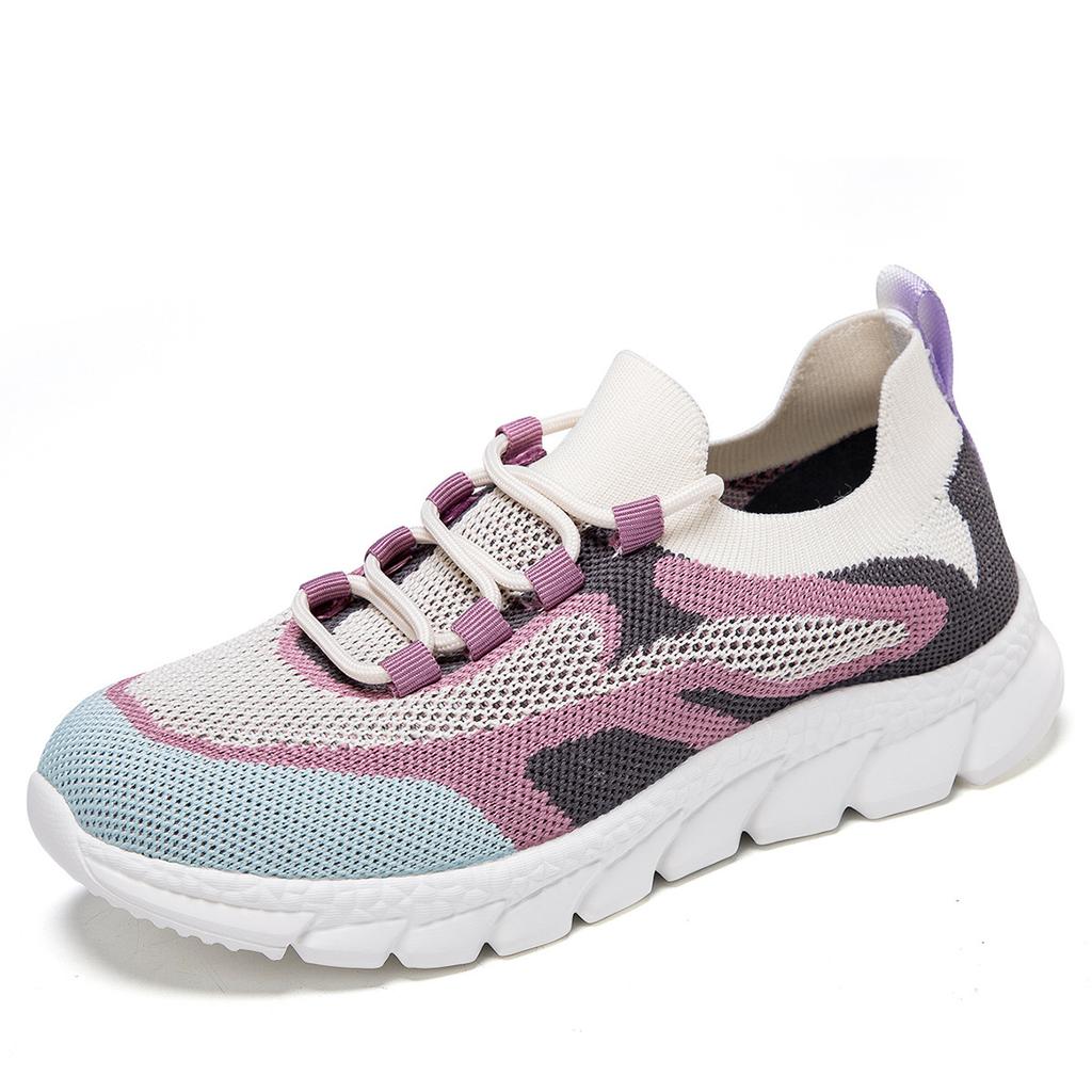 Flying weaving lightweight breathable running shoes soft sole comfortable sports shoes fashionable versatile outdoor casual shoes women's shoes trendy