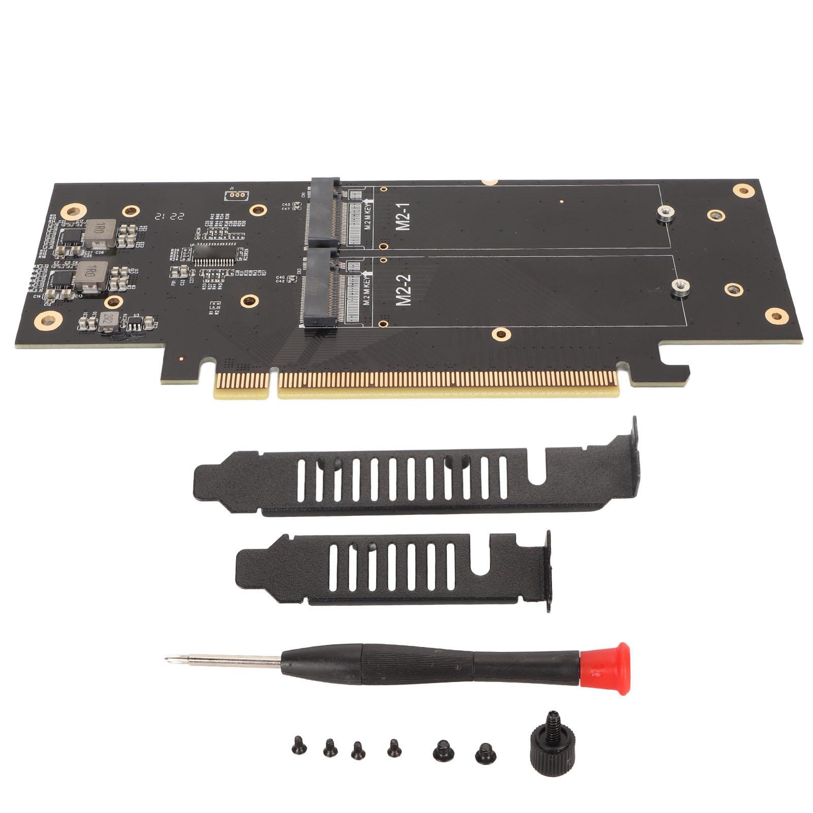 

NVME to PCIE X16 Adapter 4 NVME Drives M.2 NVME 2280 Hard Disk Expasion Card for Data Collection