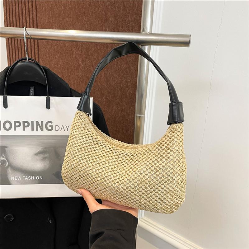 Трендовая плетеная сумка женская 2025 новая повседневная соломенная сумка через плечо Мори пляжная инс сумка-тоут сумка под мышкой