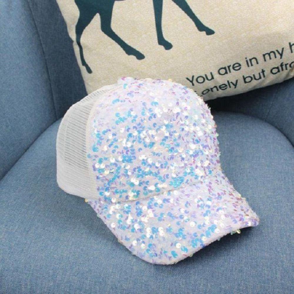 Adjustable Sequins Baseball Cap Blingbling Mesh Snapback Caps Elegant Sun Hat Street Dance