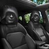 Soft Skin Friendly Car Seat Covers 2PCS Headrest Cover with Scary Face Printing, Breathable Stretch Knitted Interior Decoration for Vehicles