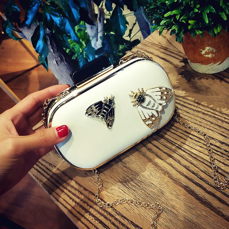 

New butterfly dinner bag, sweet lady chain bag, shoulder messenger bag, trendy hand-held women s bag белый