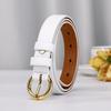 New Napa Leather Lady College Style White Belt Female Simple Fashion Trend Versatile Fairy Style Belt Female
