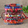 Hot-selling cotton men's and women's bohemian hand-woven bracelets, 12-piece set, colorful surf bracelets