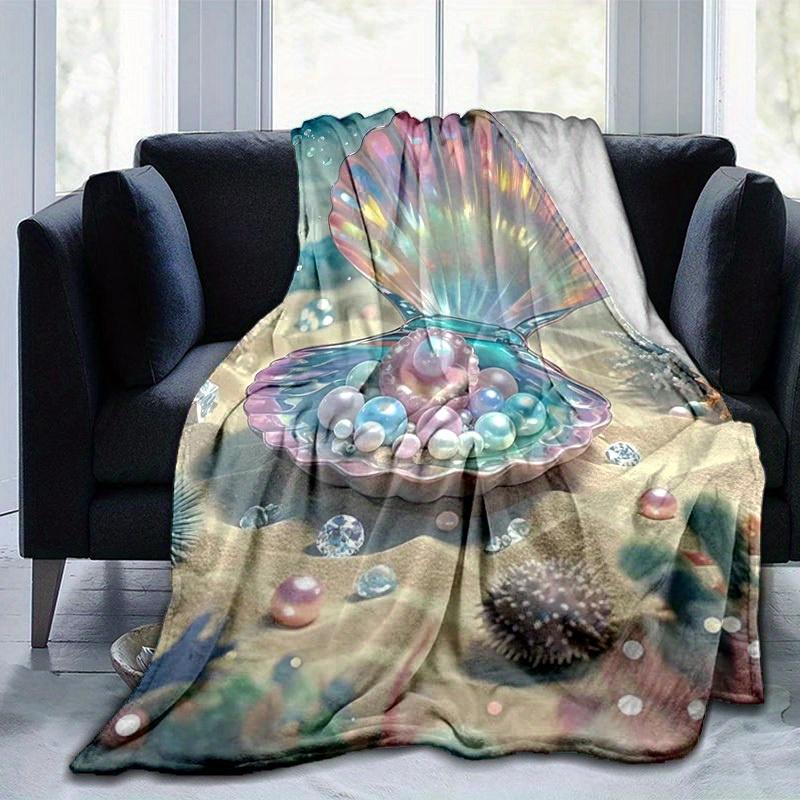 

1pc. Shell Pearl Blanket - Home Decor, Office Throw, Outdoor Blanket, 100x150cm