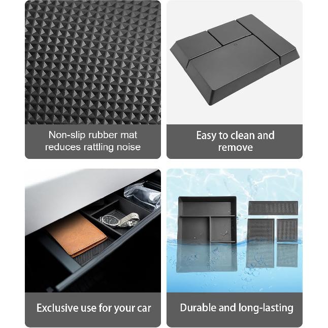 CDEFG Compatible with 2024 Tesla Cybertruck Center Console Organizer Tray for 2024 2025 Tesla Cybertruck Accessories Middle Console Organizer