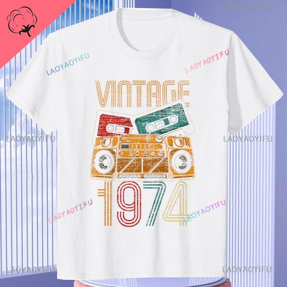 Born in Vintage 1974 Limited Edition Cassette T Shirt  51th Birthday Gifts  Years Old Vintage 1974 High Quality TShirt Tops