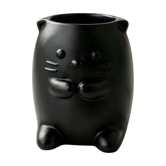 

Cotton Swab Holder Cat Shape with Open Design Dental Floss Storage Box Compact Cute Organizer for Makeup Brushes