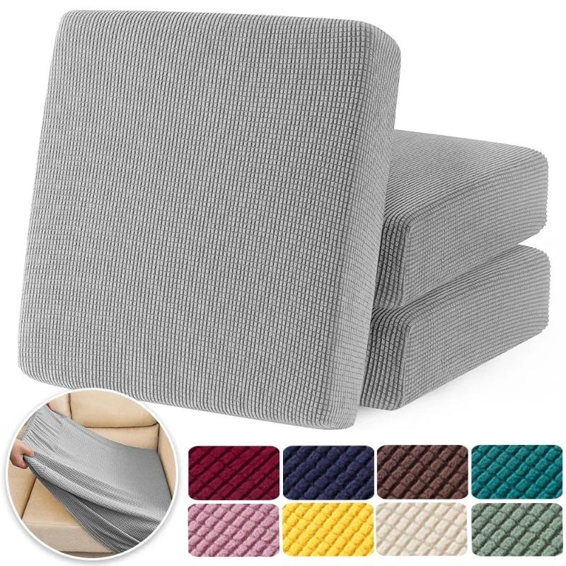 Jacquard Woven Fabric Pure Couch Fitted Covers Polar Thermal Fleece Fabric Form Fitting Sofa Seat Covers Detachable Couch Protector Furniture Cover