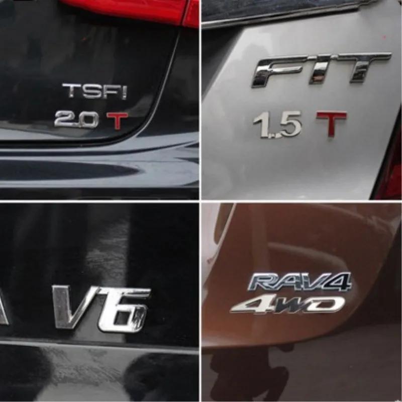 2024 Car Displacement Sticker 3D Metal 1.6 1.8 2.0 2.2 2.4 2.5 2.8 3.0T Volume Logo Car Rear Trunk Emblem Badge Vehicle Stickers