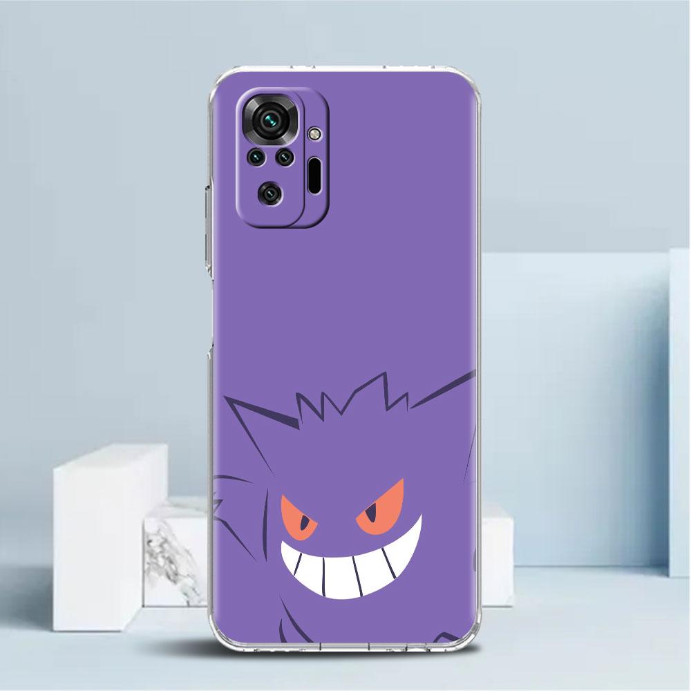 

Прозрачный чехол для Xiaomi Redmi Note 11 Pro 10 9 9S 8 8T 7 9A 9C 9T 10 10C K40, прозрачный мягкий чехол для телефона с забавным покемоном Gengar Redmi Note 11